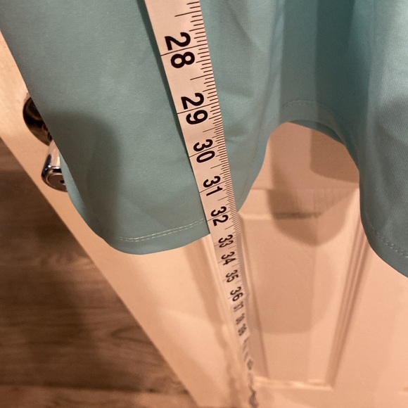 Sleeveless Light Blue Mini Dress with keyhole back and studs on the straps - Picture 3 of 7